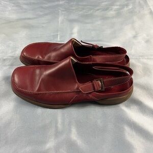 Ecco Yucatan Womens Closed Toe Slingback Sandals Sz 9 US Red Leather Adjustable